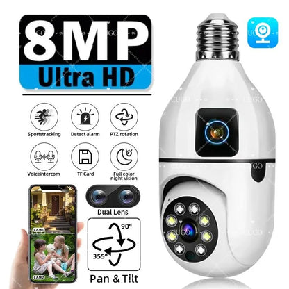 Caméra de surveillance  double objectif ampoule