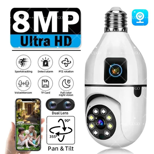 Caméra de surveillance  double objectif ampoule