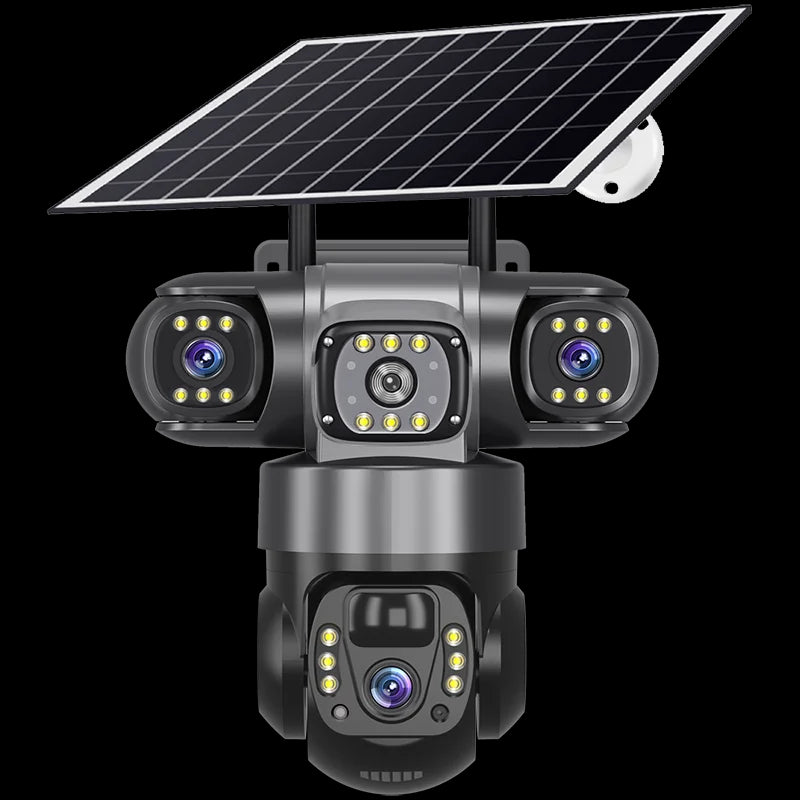 Caméra solaire V380 à 3 objectifs et 3 écran avec Puce 4g
