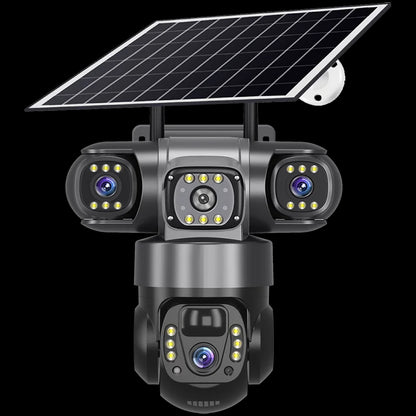 Caméra solaire V380 à 3 objectifs et 3 écran avec Puce 4g