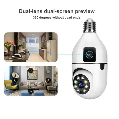 Caméra de surveillance  double objectif ampoule