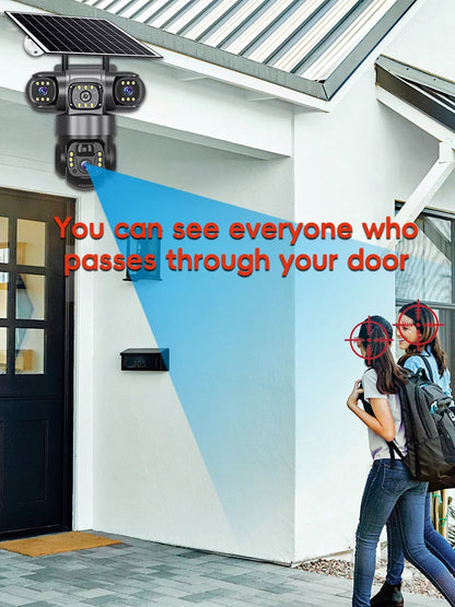 Caméra solaire V380 à 3 objectifs et 3 écran avec Puce 4g