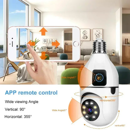 Caméra de surveillance  double objectif ampoule