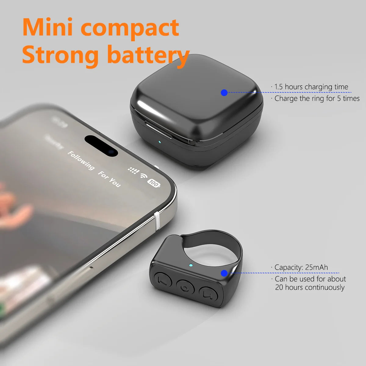 Bague de défilement portable avec télécommandes  Bluetooth