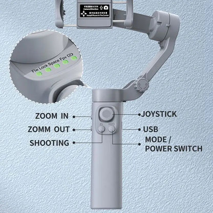 stabilisateurs de cardan pliables portables 3 axes pour téléphone portable avec suivi du visage AI