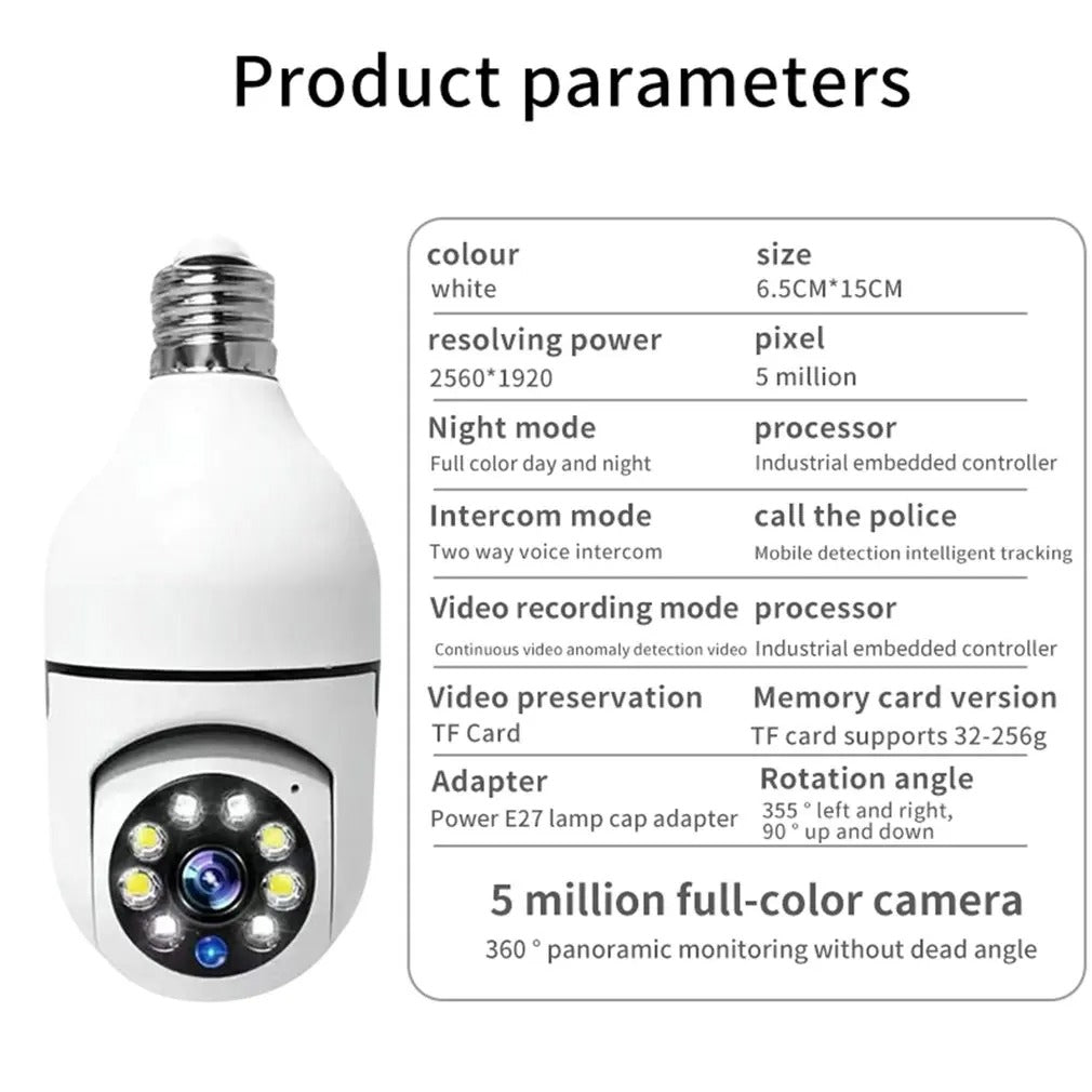 Caméra de surveillance avec ampoule LED