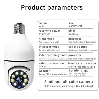 Caméra de surveillance avec ampoule LED